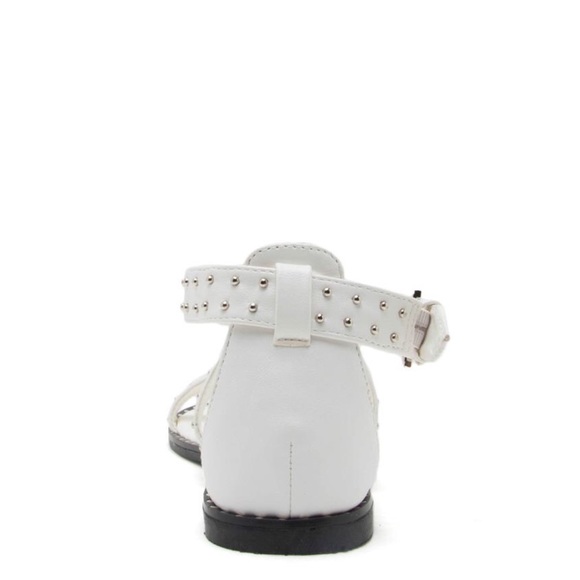 White Studded Gladiator Sandal by QUPID - Picture 6 of 6